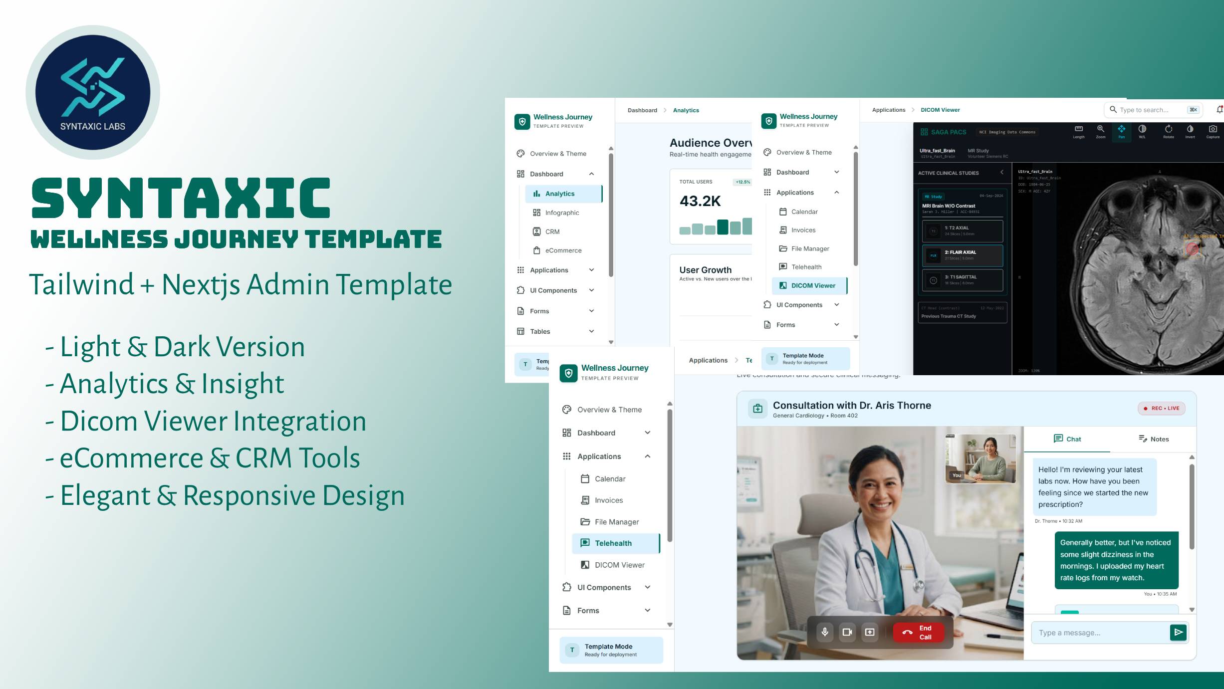 Syntaxic Wellness Journey - Nextjs Admin Template